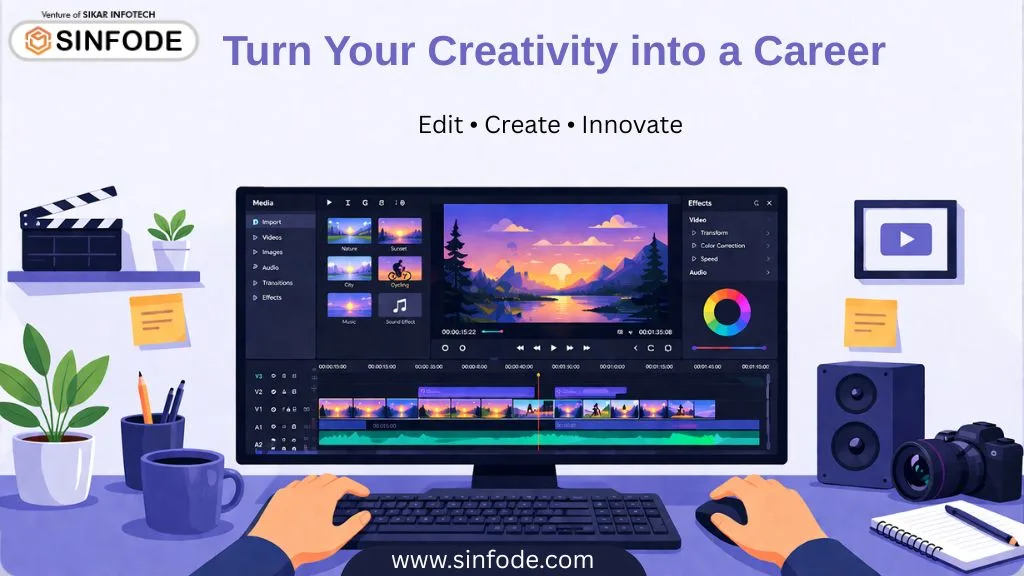Video Editing training course with professional tools and creative learning environment